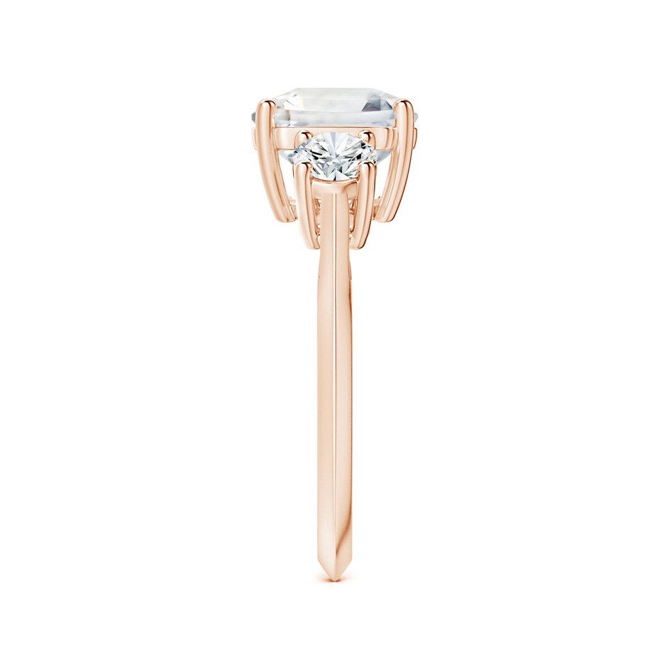 9.40x9.24x6.16mm AAAA Three Stone GIA Certified Emerald-Cut White Sapphire Knife-Edge Ring in Rose Gold side-2