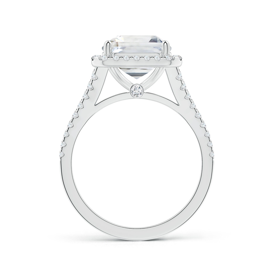 9.40x9.24x6.16mm AAAA GIA Certified Emerald-Cut White Sapphire Split Shank Ring with Halo  in P950 Platinum side-1