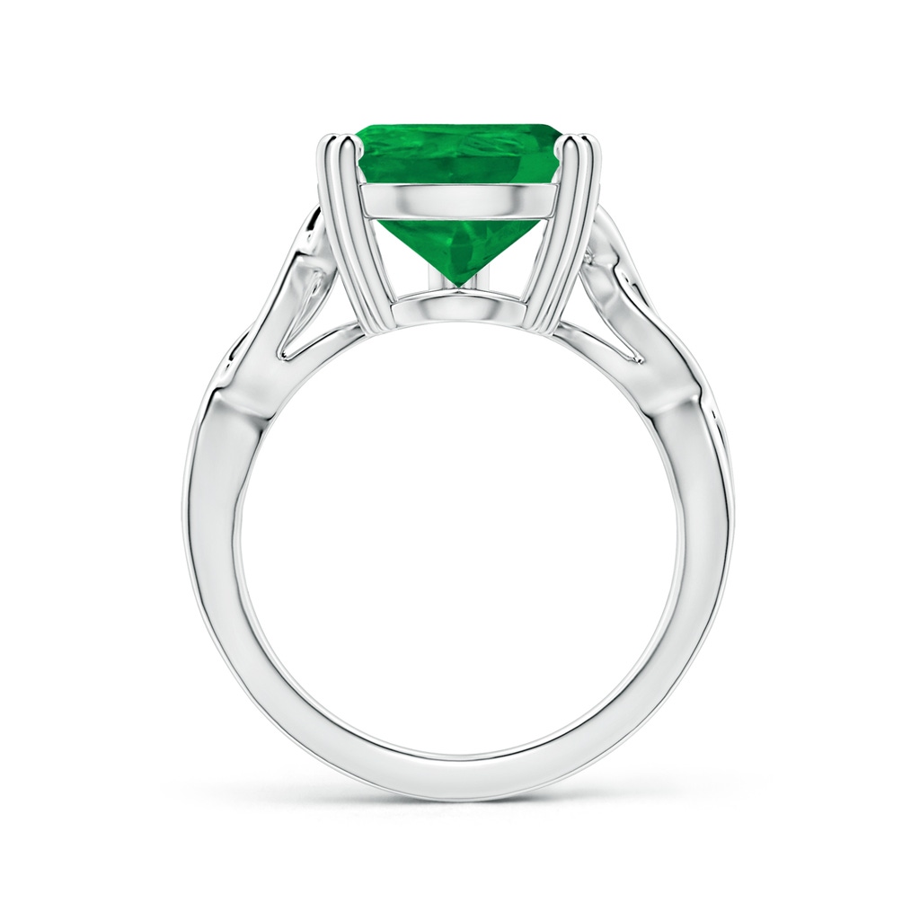 15.6x8.70mm AA Double prong-Set GIA Certified Solitaire Pear-Shaped Emerald Twisted Shank Ring in 18K White Gold Side-1