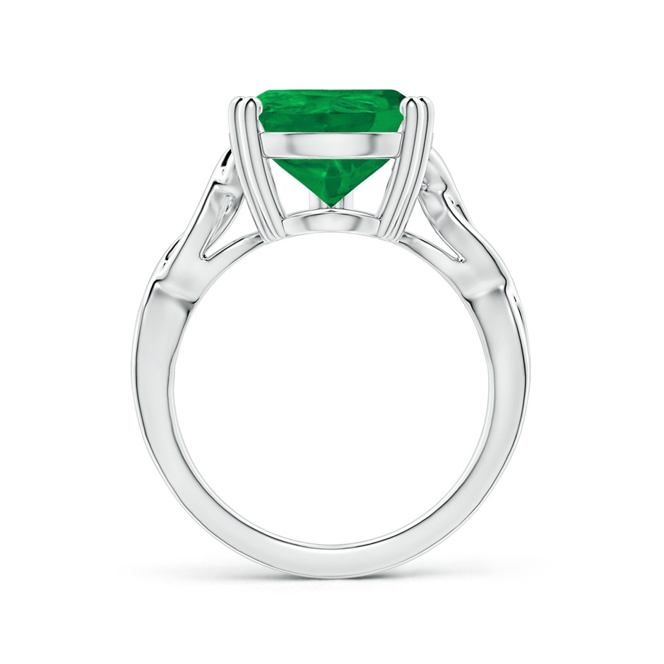 15.6x8.70mm AA Double prong-Set GIA Certified Solitaire Pear-Shaped Emerald Twisted Shank Ring in 18K White Gold side-1