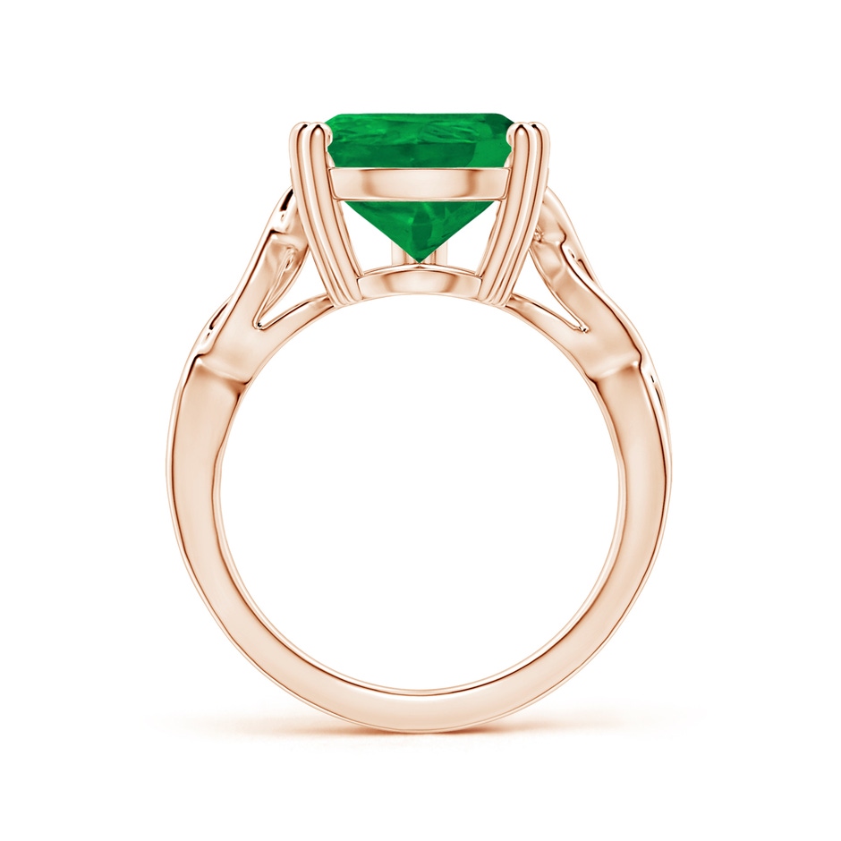 15.6x8.70mm AA Double prong-Set GIA Certified Solitaire Pear-Shaped Emerald Twisted Shank Ring in Rose Gold side-1