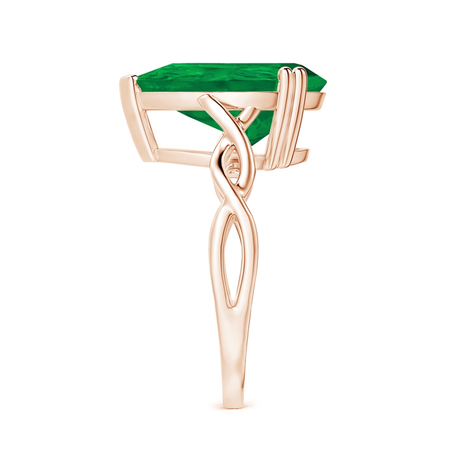 15.6x8.70mm AA Double prong-Set GIA Certified Solitaire Pear-Shaped Emerald Twisted Shank Ring in Rose Gold side-2