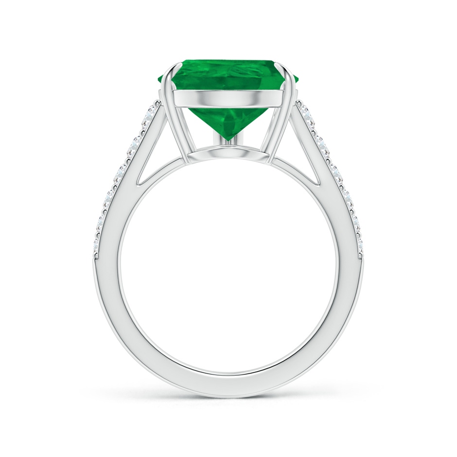 15.6x8.70mm AA Claw-Set GIA Certified Pear-Shaped Emerald Tapered Shank ring with Diamonds in 18K White Gold side-1