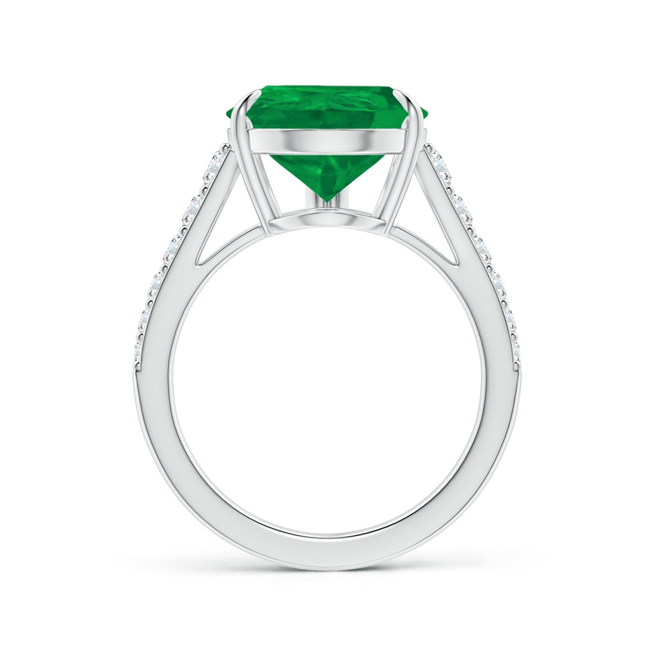 15.6x8.70mm AA Claw-Set GIA Certified Pear-Shaped Emerald Tapered Shank ring with Diamonds in P950 Platinum side-1