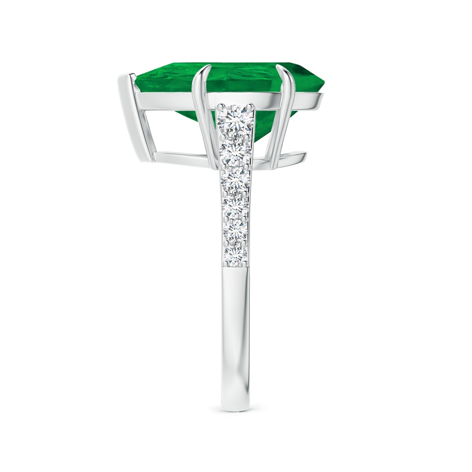 15.6x8.70mm AA Claw-Set GIA Certified Pear-Shaped Emerald Tapered Shank ring with Diamonds in P950 Platinum side-2