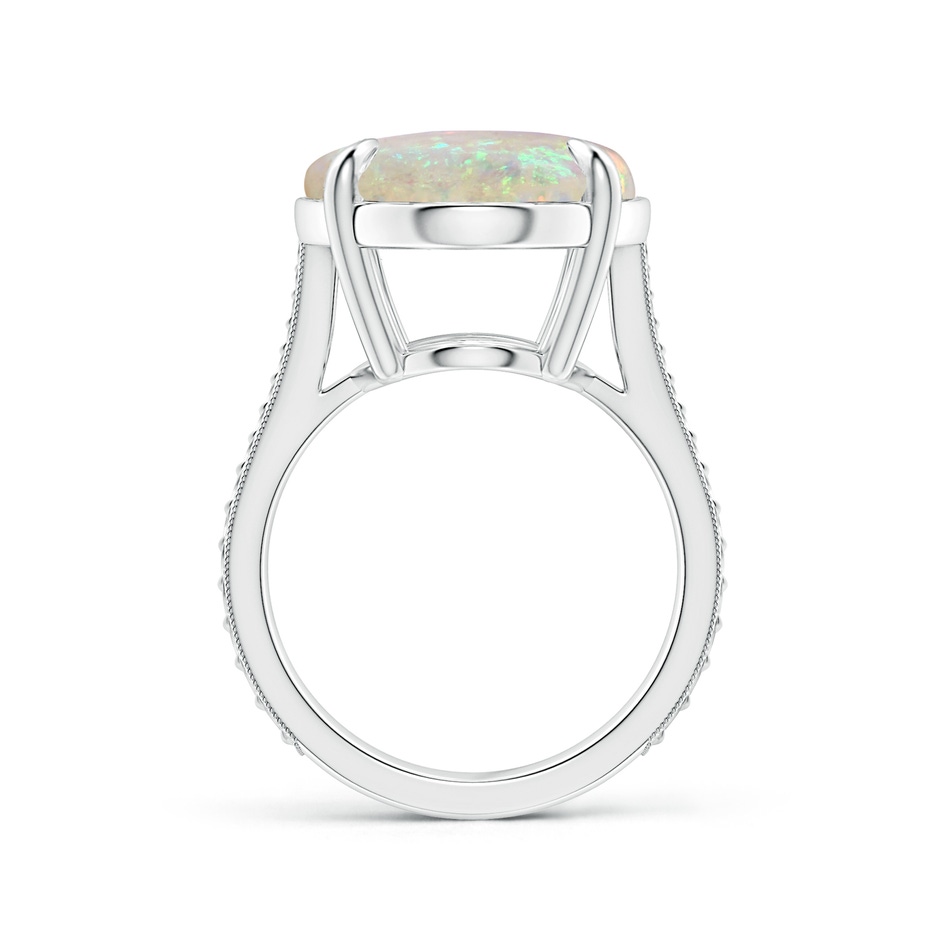 21.88x16.66x6.14mm AAA Claw-Set GIA Certified Solitaire Oval Opal Reverse Tapered Shank Ring with Leaf Motifs in P950 Platinum side-1