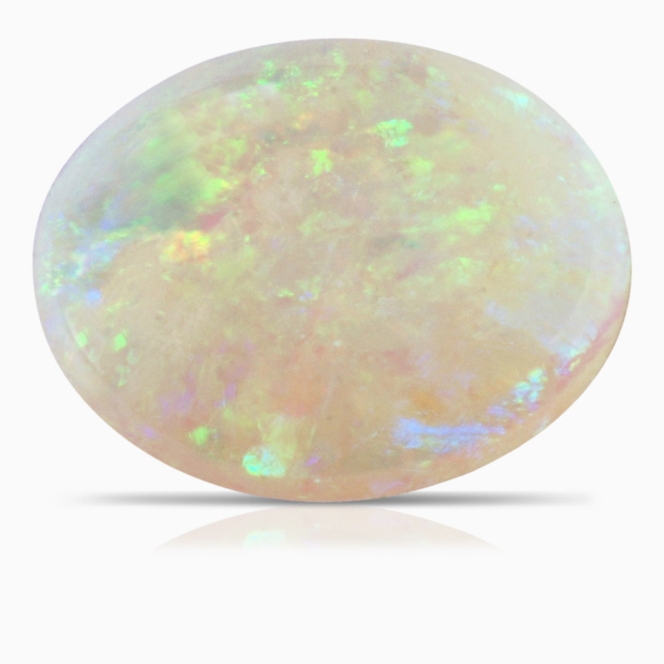 21.88x16.66x6.14mm AAA Claw-Set GIA Certified Solitaire Oval Opal Reverse Tapered Shank Ring with Leaf Motifs in P950 Platinum stone