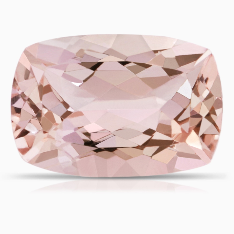 27x16.5mm AA Double Claw-Set GIA Certified Cushion Morganite Split Shank Ring with Diamonds in 18K White Gold stone