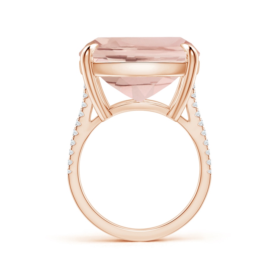 27x16.5mm AA Double Claw-Set GIA Certified Cushion Morganite Split Shank Ring with Diamonds in Rose Gold side-1