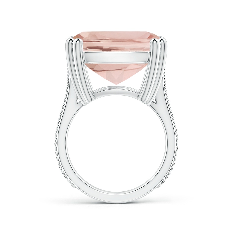 27x16.5mm AA Prong-Set GIA Certified Solitaire Cushion Morganite Feather Ring in P950 Platinum side-1