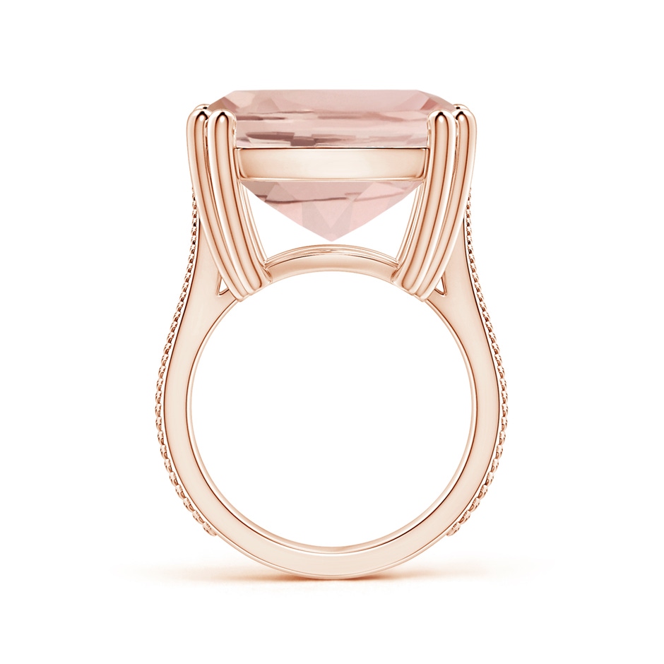 27x16.5mm AA Prong-Set GIA Certified Solitaire Cushion Morganite Feather Ring in Rose Gold side-1