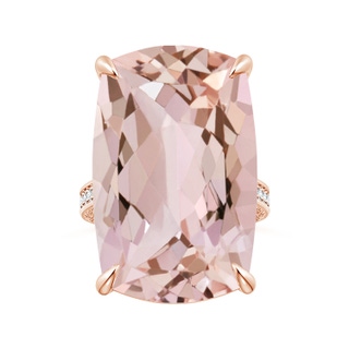 27x16.5mm AA Claw-Set GIA Certified Cushion Morganite Scroll Ring with Diamonds  in 9K Rose Gold