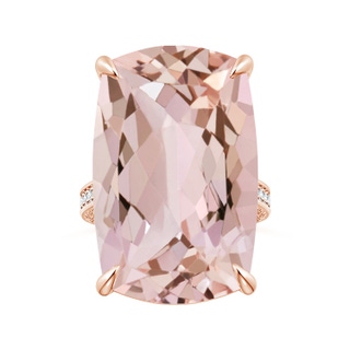 27x16.5mm AA Claw-Set GIA Certified Cushion Morganite Scroll Ring with Diamonds  in Rose Gold