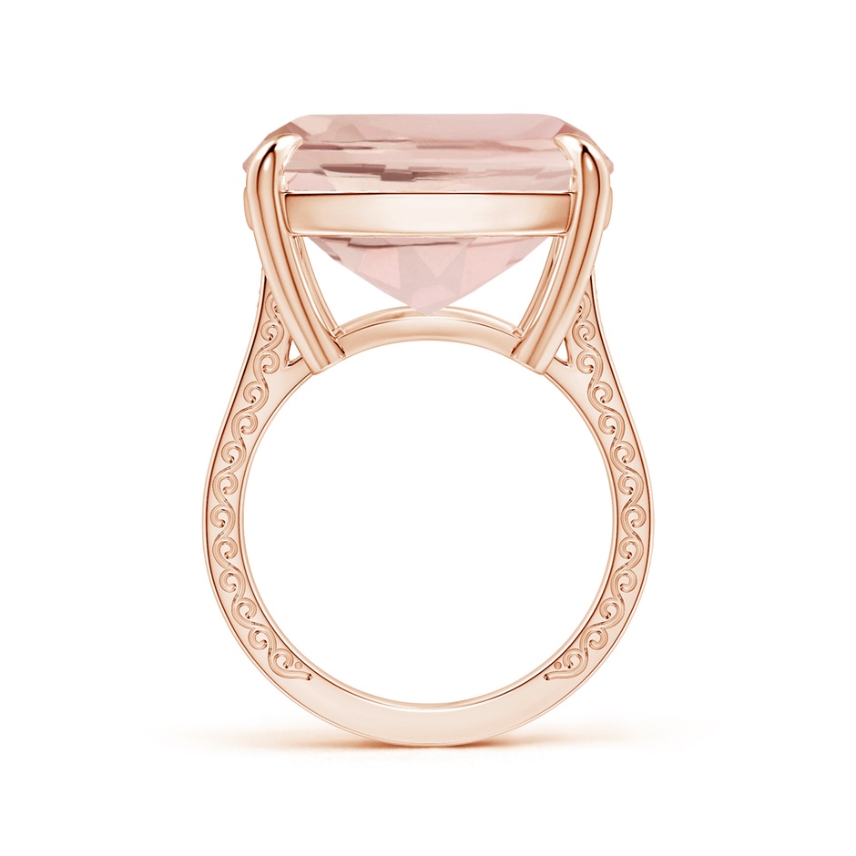27x16.5mm AA Claw-Set GIA Certified Cushion Morganite Scroll Ring with Diamonds  in Rose Gold side-1
