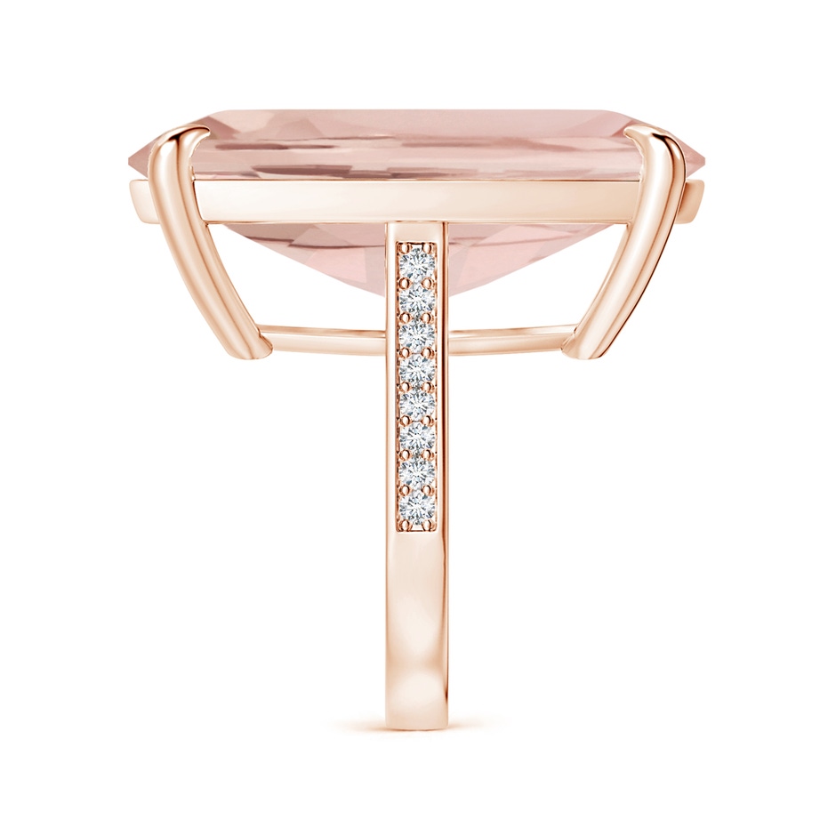 27x16.5mm AA Claw-Set GIA Certified Cushion Morganite Scroll Ring with Diamonds  in Rose Gold side-2