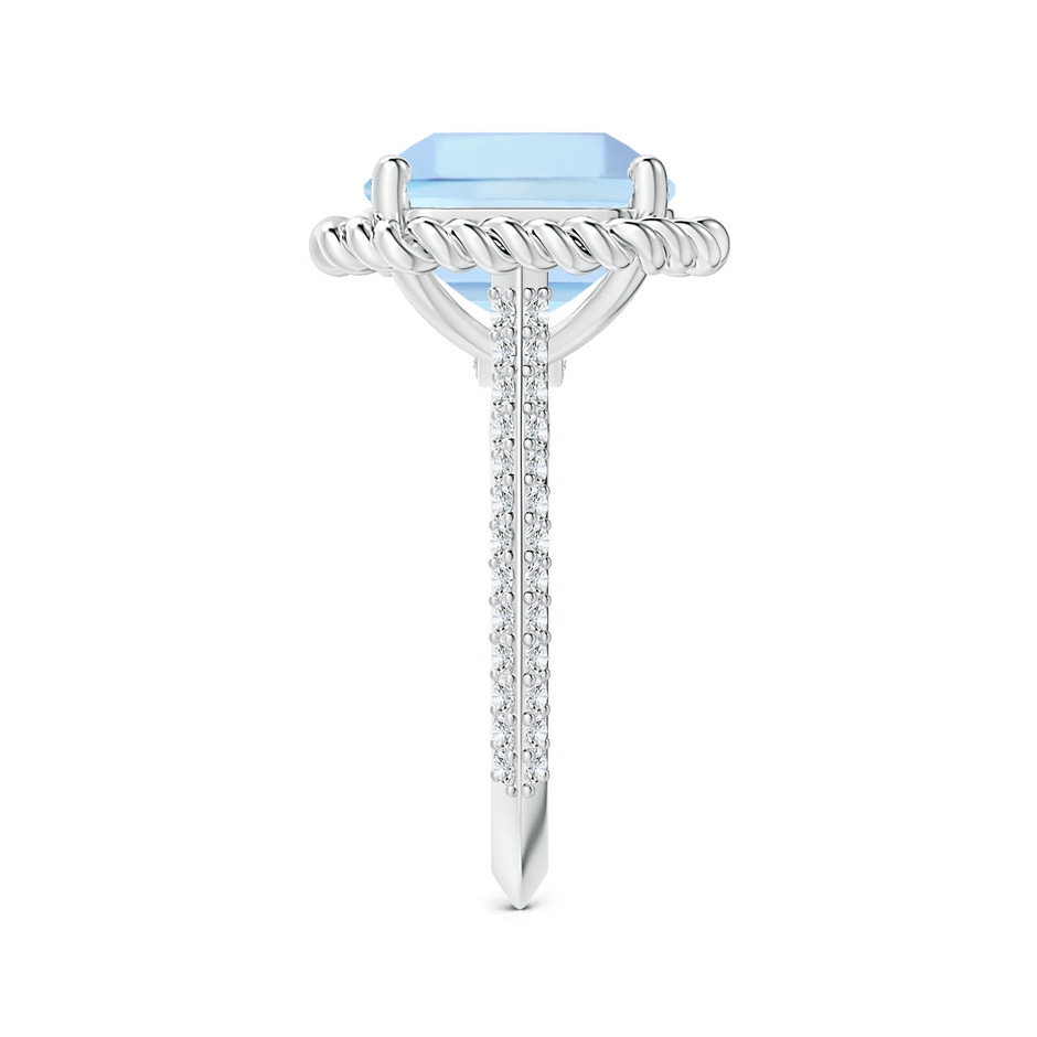 11.83x12.25x9.04mm AAA GIA Certified Prong-Set Square Emerald-Cut Aquamarine Knife Edge Ring with Diamonds in White Gold side-2