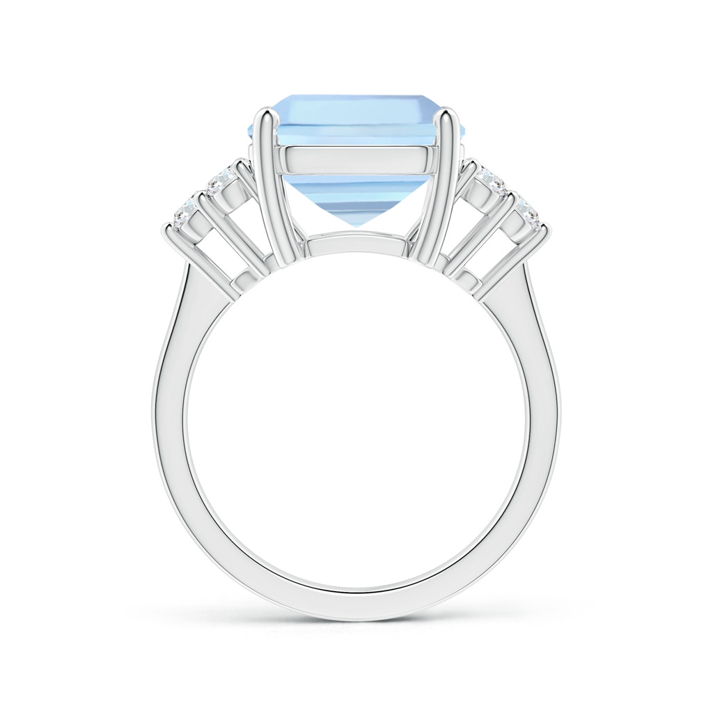 11.83x12.25x9.04mm AAA GIA Certified Square Emerald-Cut Aquamarine Ring with Diamonds in 18K White Gold Side-1