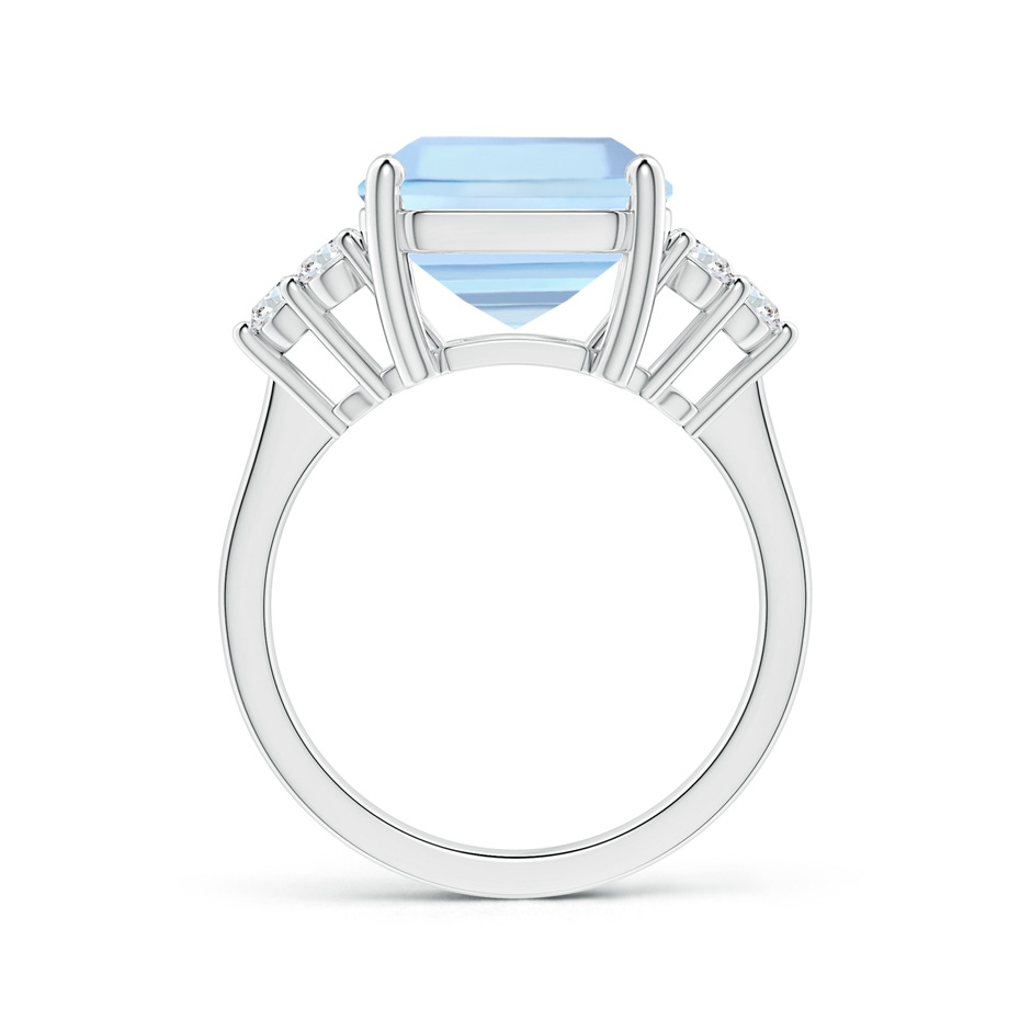 11.83x12.25x9.04mm AAA GIA Certified Square Emerald-Cut Aquamarine Ring with Diamonds in 18K White Gold side-1