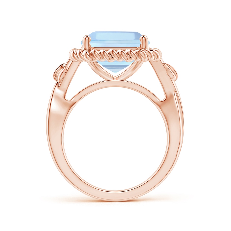 11.83x12.25x9.04mm AAA Nature Inspired GIA Certified Square Emerald-Cut Aquamarine Ring with Halo  in 18K Rose Gold side-1