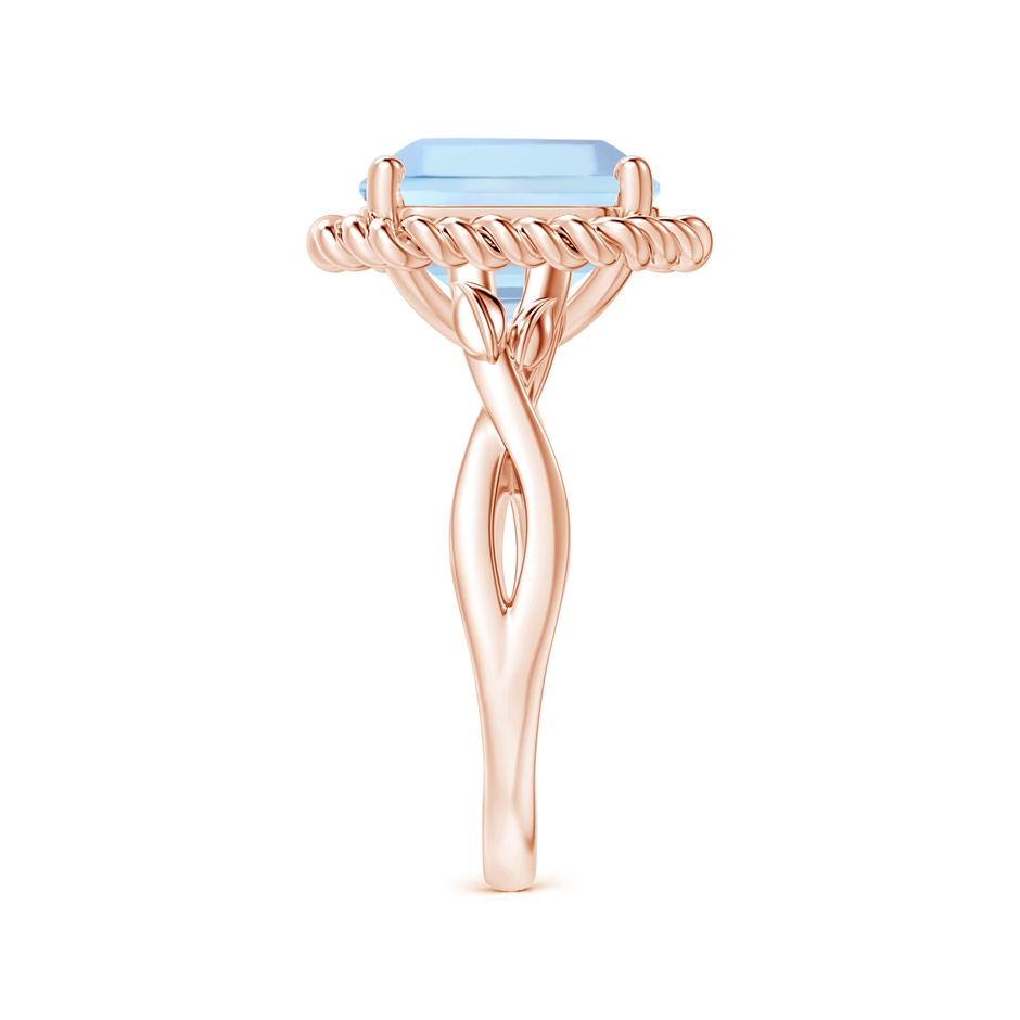 11.83x12.25x9.04mm AAA Nature Inspired GIA Certified Square Emerald-Cut Aquamarine Ring with Halo  in 18K Rose Gold side-2