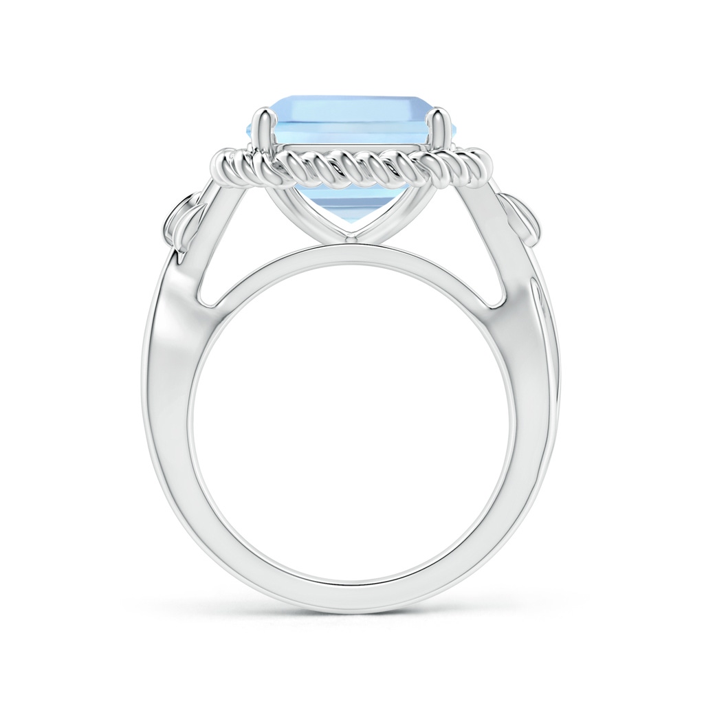 11.83x12.25x9.04mm AAA Nature Inspired GIA Certified Square Emerald-Cut Aquamarine Ring with Halo  in 18K White Gold Side-1