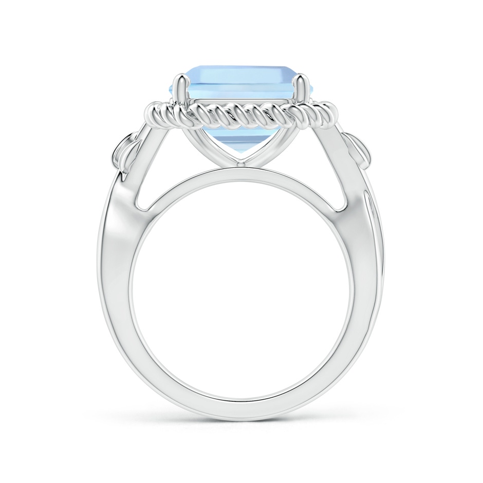 11.83x12.25x9.04mm AAA Nature Inspired GIA Certified Square Emerald-Cut Aquamarine Ring with Halo  in 18K White Gold side-1