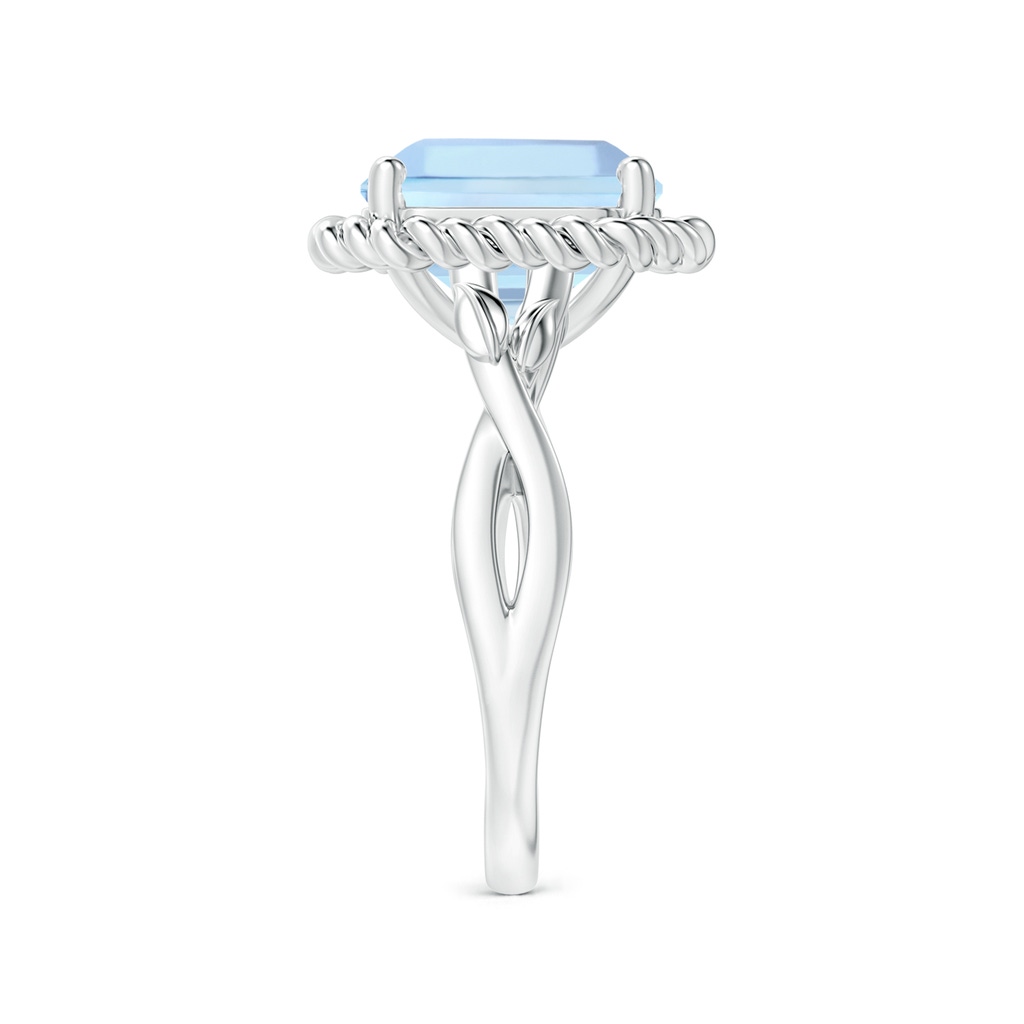 11.83x12.25x9.04mm AAA Nature Inspired GIA Certified Square Emerald-Cut Aquamarine Ring with Halo  in 18K White Gold Side-2