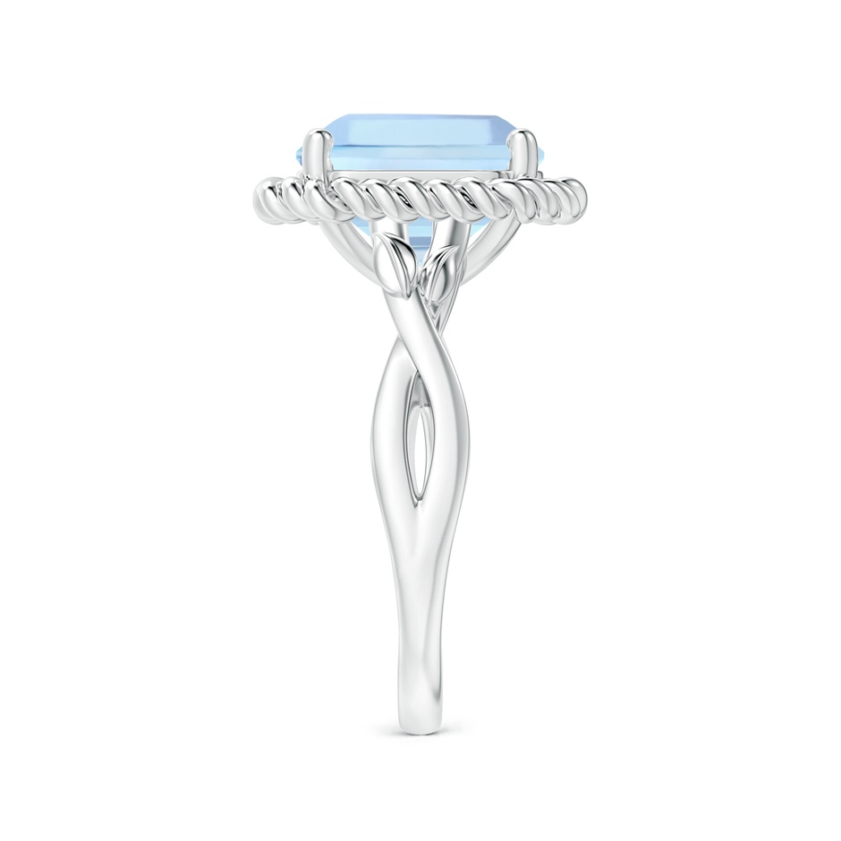 11.83x12.25x9.04mm AAA Nature Inspired GIA Certified Square Emerald-Cut Aquamarine Ring with Halo  in 18K White Gold side-2