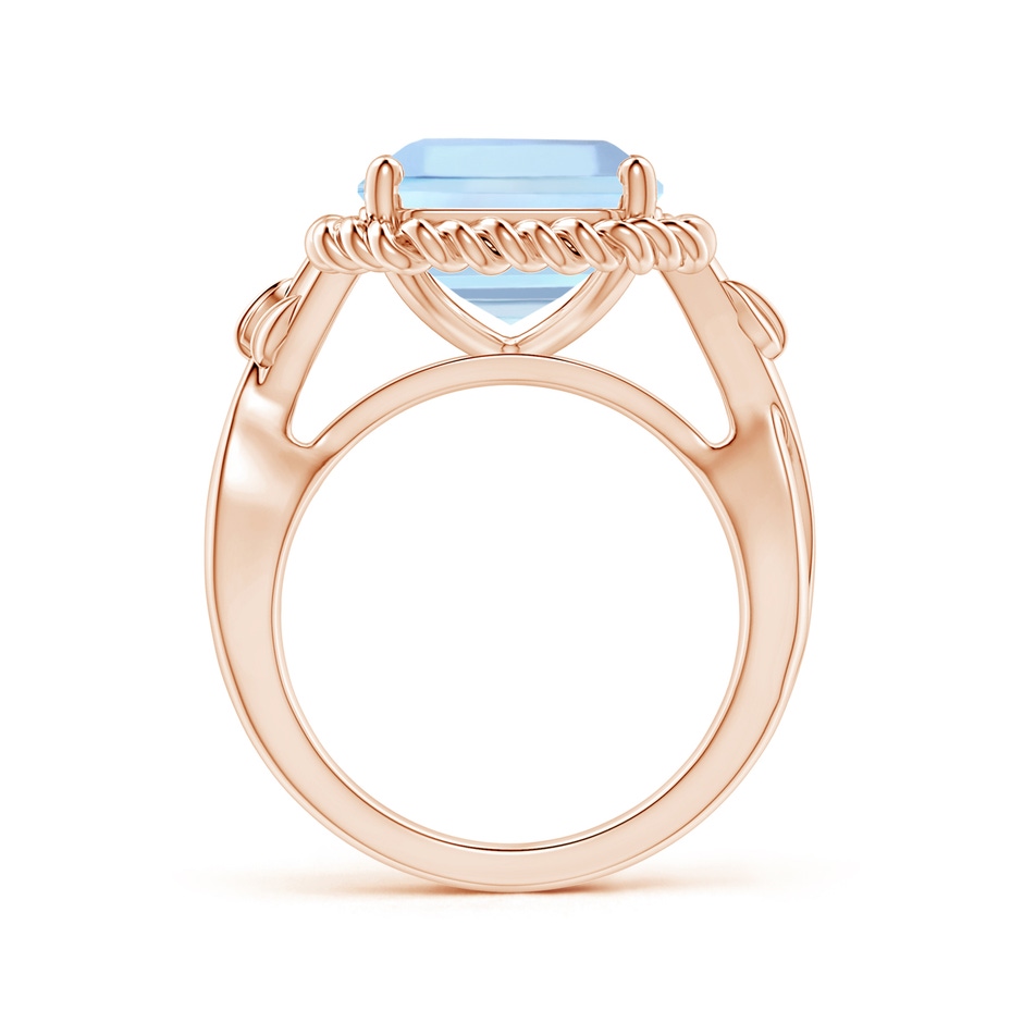 11.83x12.25x9.04mm AAA Nature Inspired GIA Certified Square Emerald-Cut Aquamarine Ring with Halo  in Rose Gold side-1