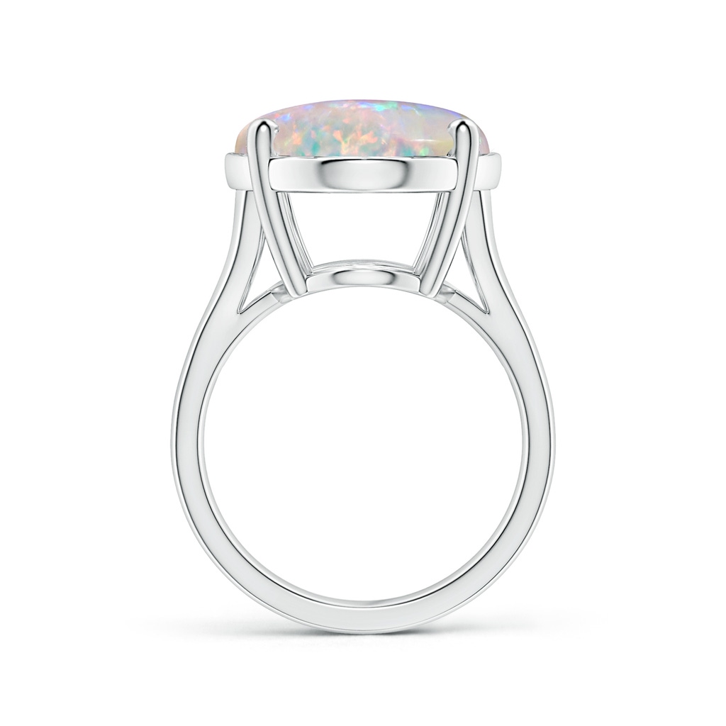 21.01x15.30x5.81mm AAAA Prong-Set GIA Certified Solitaire Oval Opal Split Shank Ring in 18K White Gold Side-1