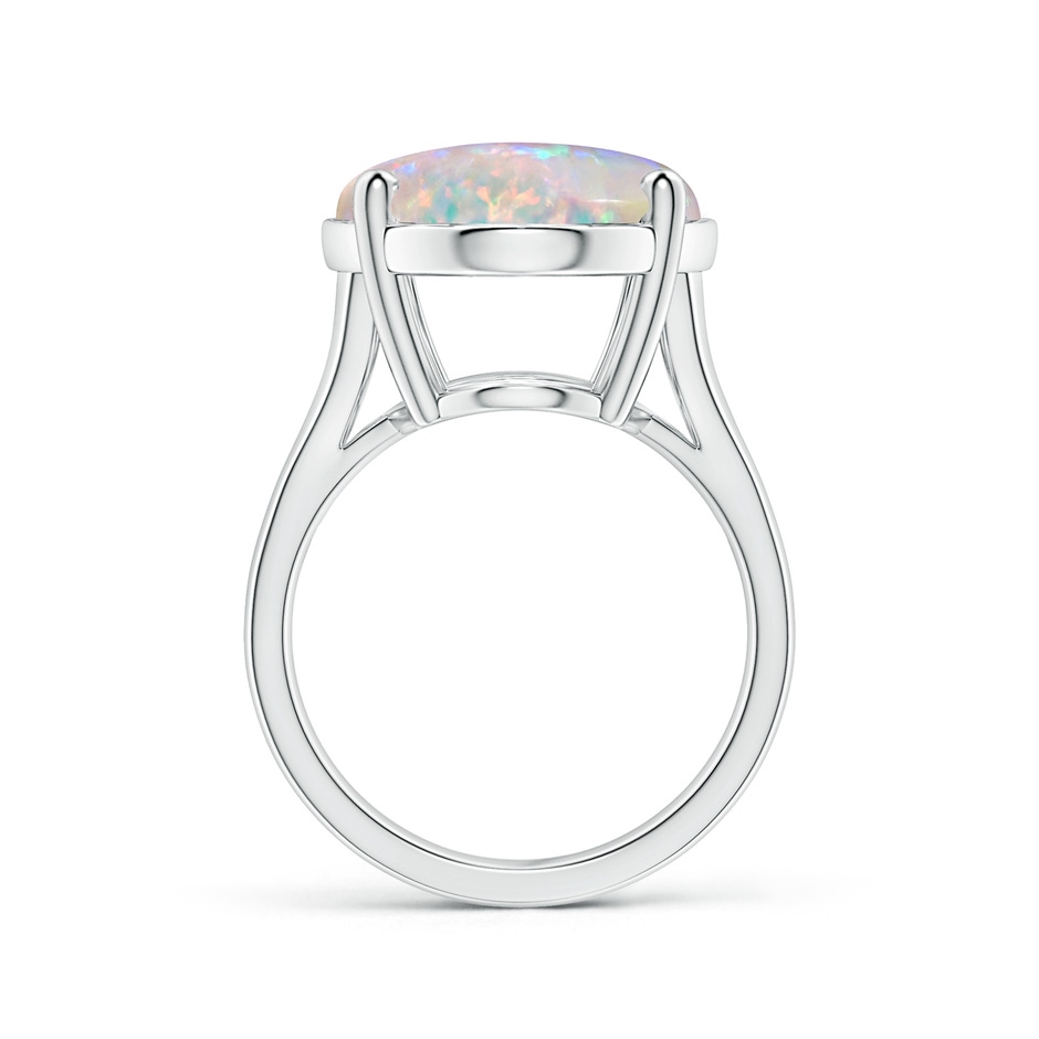 21.01x15.30x5.81mm AAAA Prong-Set GIA Certified Solitaire Oval Opal Split Shank Ring in 18K White Gold side-1