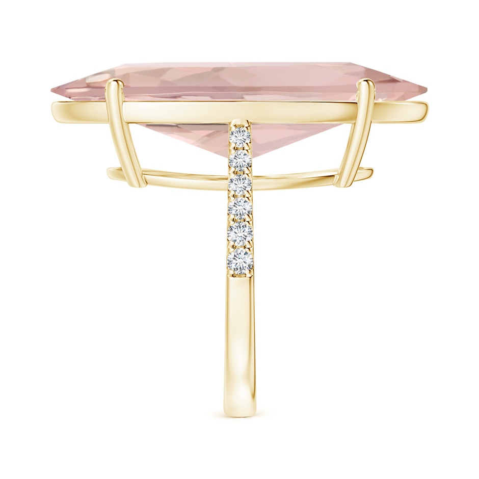 30x13mm AA GIA Certified Oval Morganite Reverse Tapered Shank Ring with Diamonds in 18K Yellow Gold side 399
