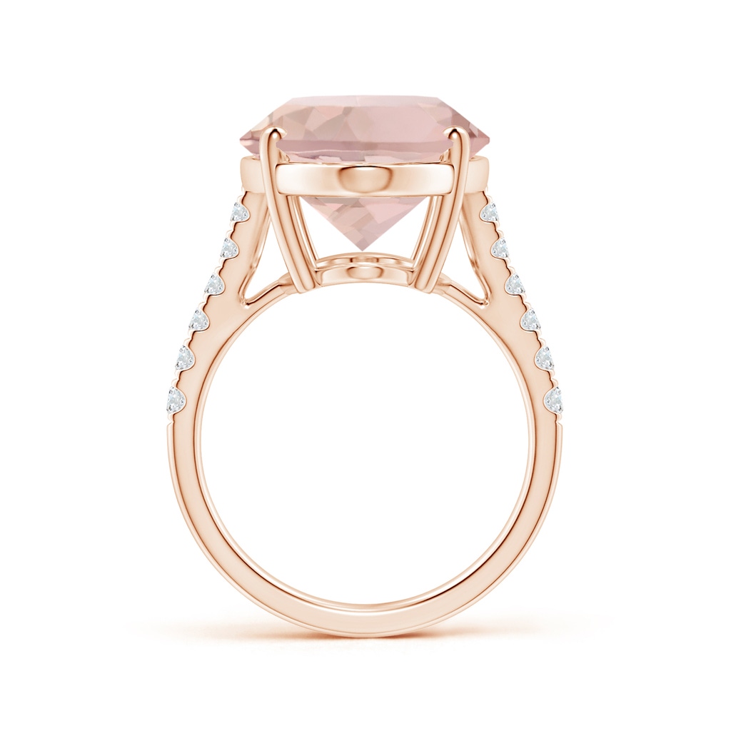 30x13mm AA GIA Certified Oval Morganite Reverse Tapered Shank Ring with Diamonds in Rose Gold - side 199