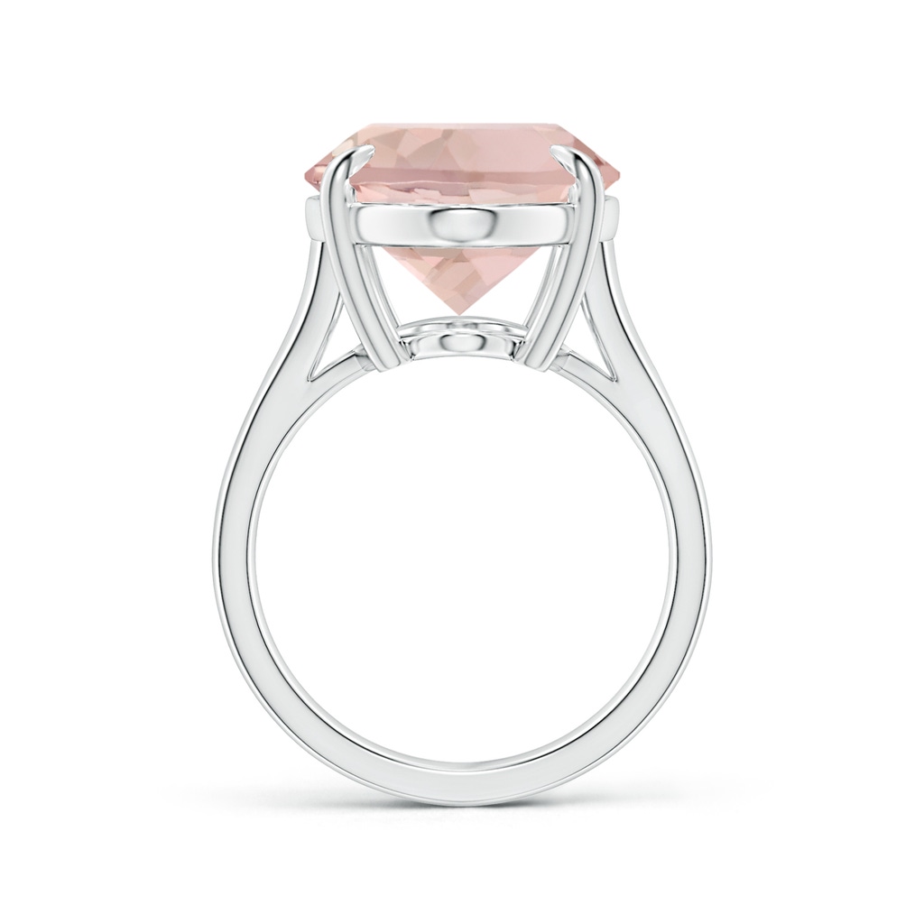 30x13mm AA Claw-Set GIA Certified Solitaire Oval Morganite Split Shank Ring in 18K White Gold - side 199