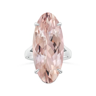 30x13mm AA Claw-Set GIA Certified Solitaire Oval Morganite Split Shank Ring in P950 Platinum