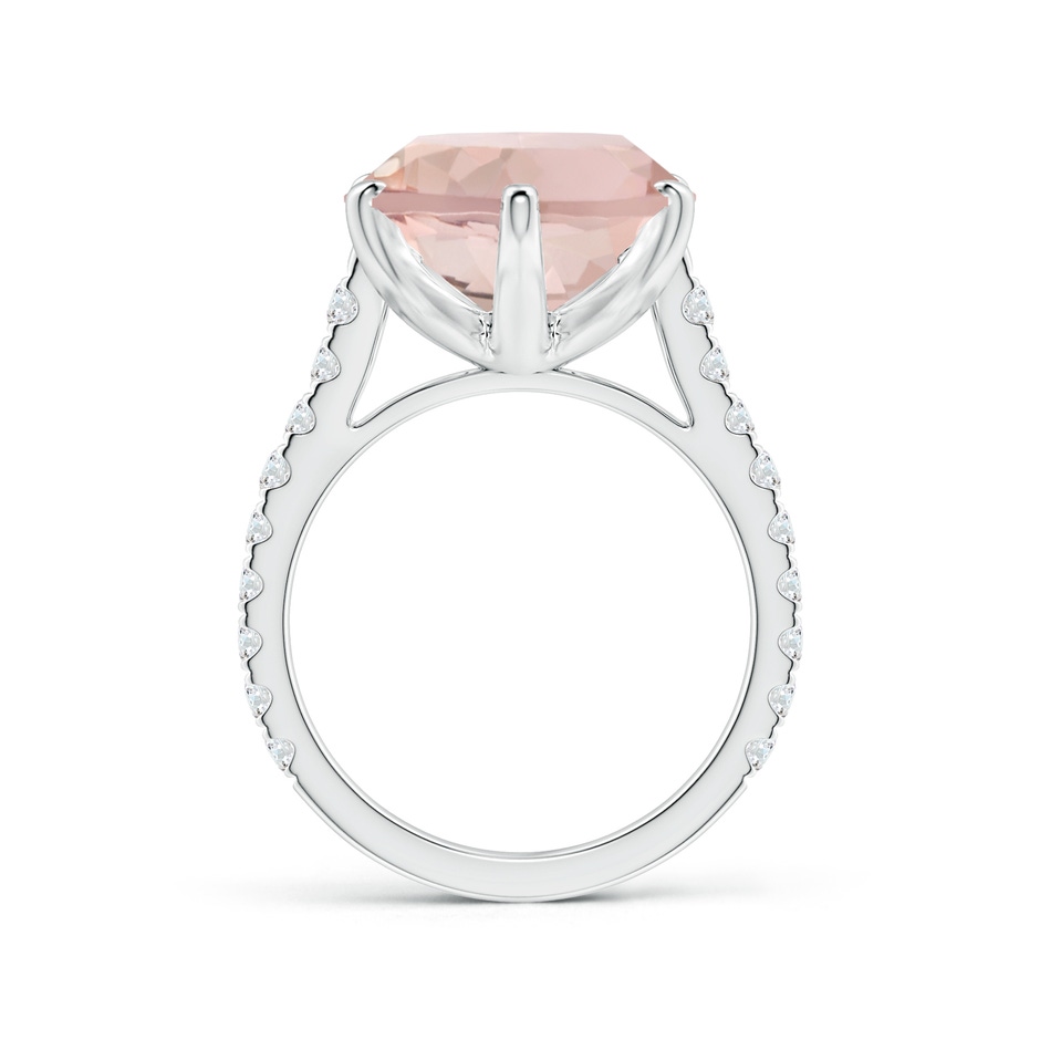 30x13mm AA Peg-Set GIA Certified Oval Morganite Ring with Diamonds in P950 Platinum side 199