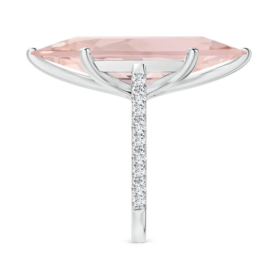 30x13mm AA Peg-Set GIA Certified Oval Morganite Ring with Diamonds in P950 Platinum side 399
