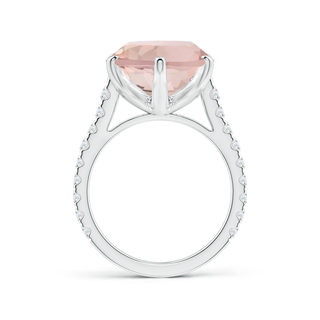 30x13mm AA Peg-Set GIA Certified Oval Morganite Ring with Diamonds in White Gold - side 199