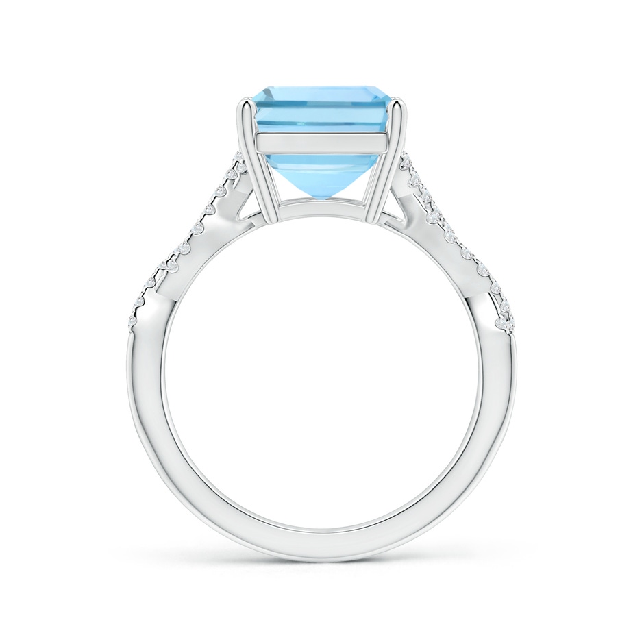 13.16x11.11x7.42mm AAAA GIA Certified Emerald-Cut Aquamarine Ring with Diamond Twist Shank in 18K White Gold side-1