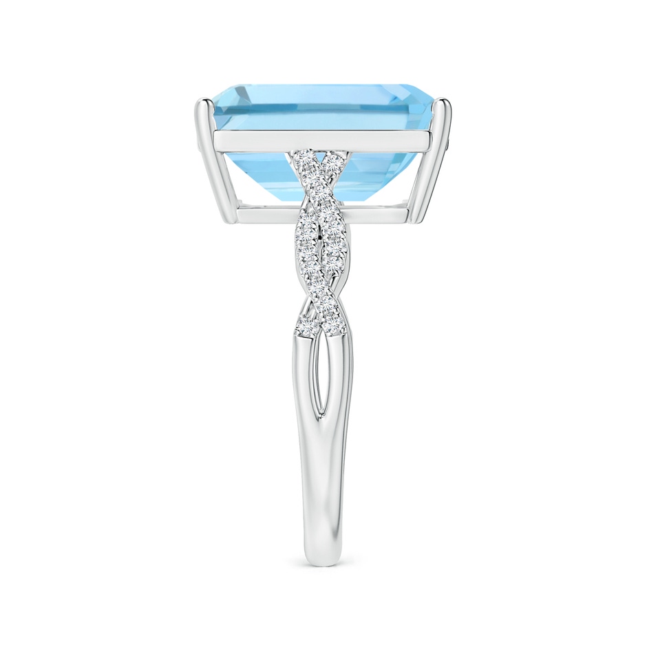 13.16x11.11x7.42mm AAAA GIA Certified Emerald-Cut Aquamarine Ring with Diamond Twist Shank in 18K White Gold side-2