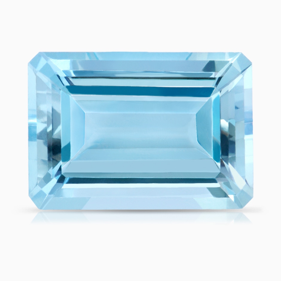 13.16x11.11x7.42mm AAAA GIA Certified Emerald-Cut Aquamarine Ring with Diamond Twist Shank in 18K White Gold stone