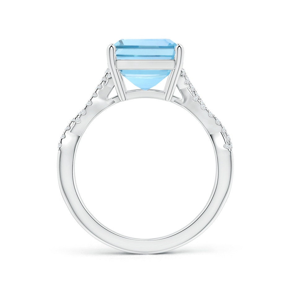 13.16x11.11x7.42mm AAAA GIA Certified Emerald-Cut Aquamarine Ring with Diamond Twist Shank in P950 Platinum side-1