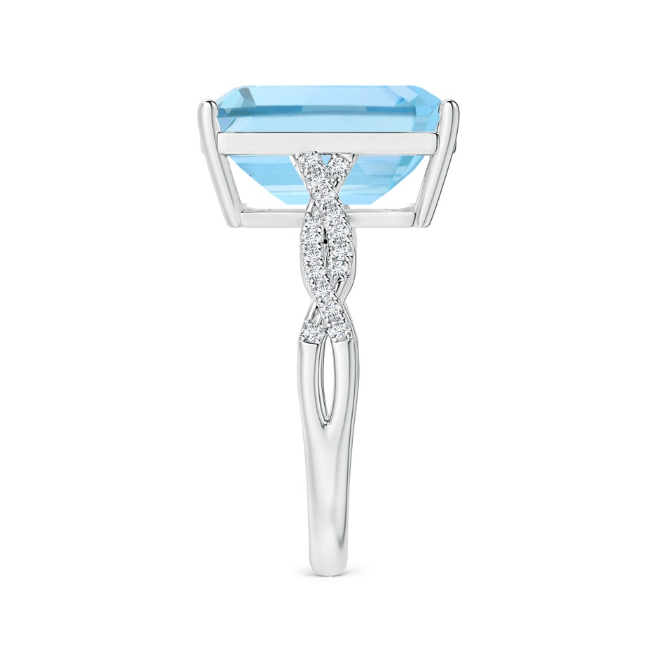13.16x11.11x7.42mm AAAA GIA Certified Emerald-Cut Aquamarine Ring with Diamond Twist Shank in P950 Platinum side-2