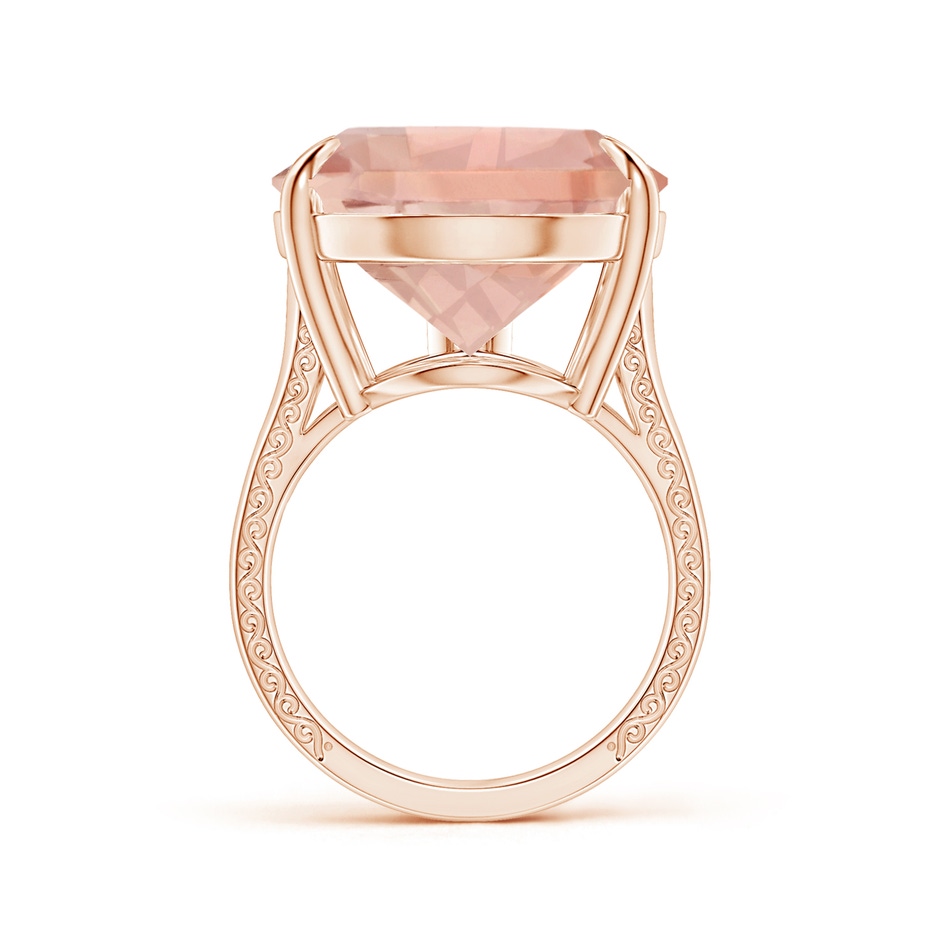 20x17mm AAA GIA Certified Solitaire Pear-Shaped Morganite Split Shank Ring with Scrollwork in Rose Gold side-1
