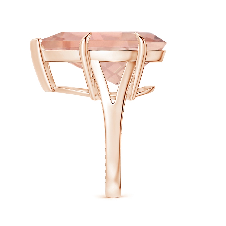 20x17mm AAA GIA Certified Solitaire Pear-Shaped Morganite Split Shank Ring with Scrollwork in Rose Gold side-2