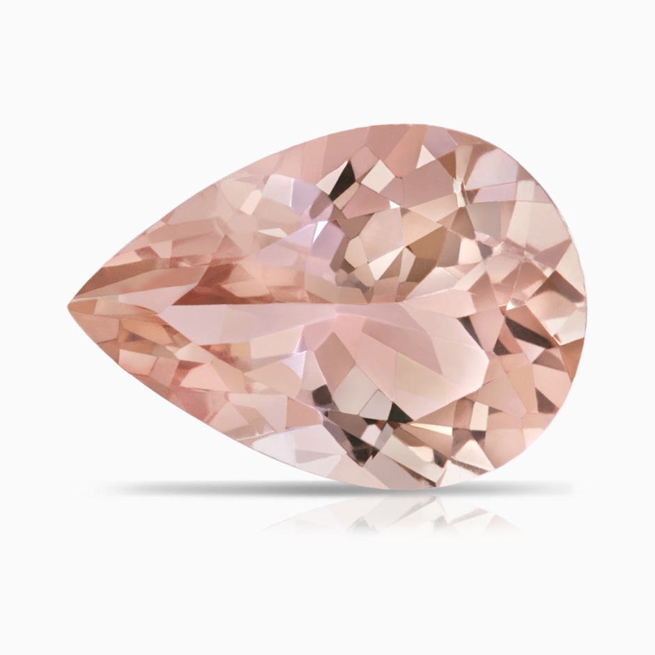 20x17mm AAA GIA Certified Solitaire Pear-Shaped Morganite Split Shank Ring with Scrollwork in Rose Gold stone