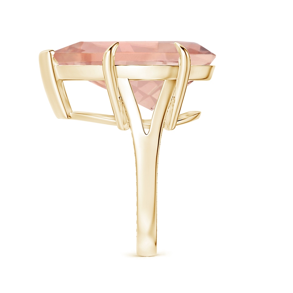 20x17mm AAA GIA Certified Solitaire Pear-Shaped Morganite Split Shank Ring with Scrollwork in Yellow Gold side-2