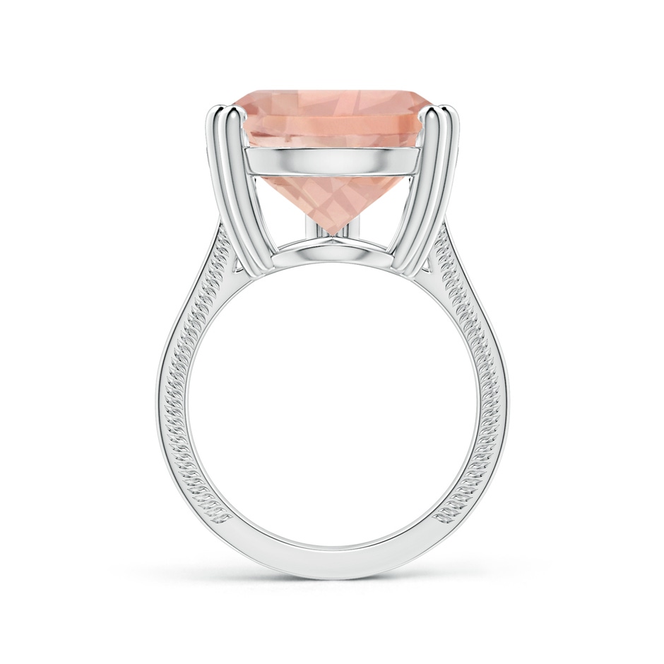20x17mm AAA Double Claw-Set GIA Certified Pear-Shaped Morganite Leaf Ring with Diamonds in P950 Platinum side-1