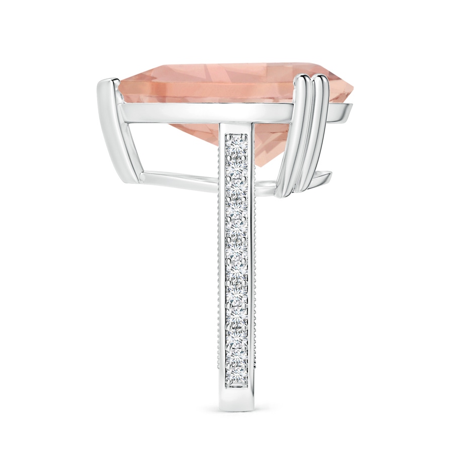 20x17mm AAA Double Claw-Set GIA Certified Pear-Shaped Morganite Leaf Ring with Diamonds in P950 Platinum side-2