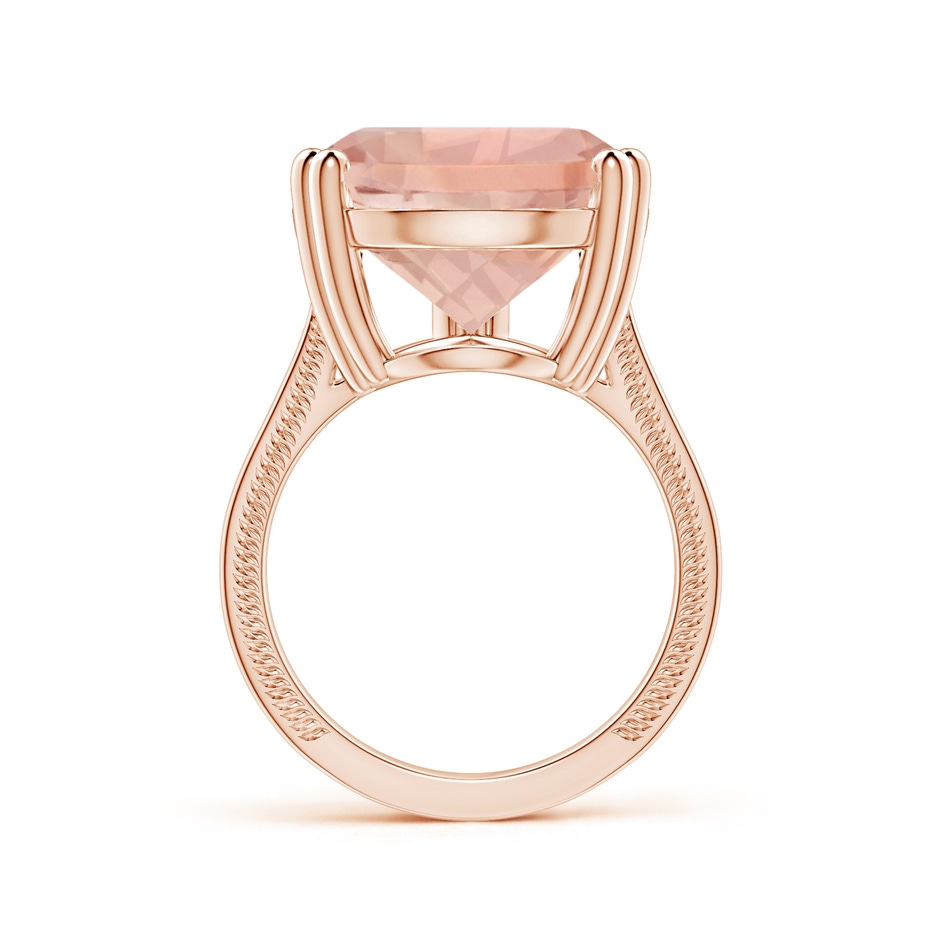 20x17mm AAA Double Claw-Set GIA Certified Pear-Shaped Morganite Leaf Ring with Diamonds in Rose Gold side-1
